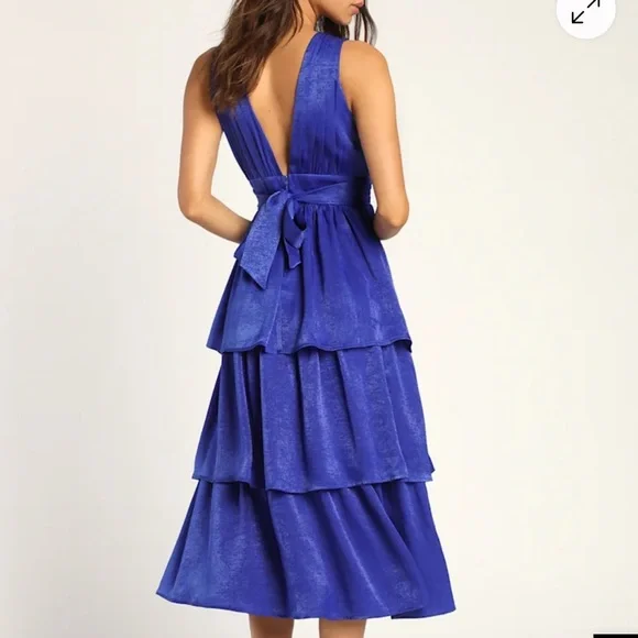 Lulus royal blue tiered dress - Picture 2 of 6